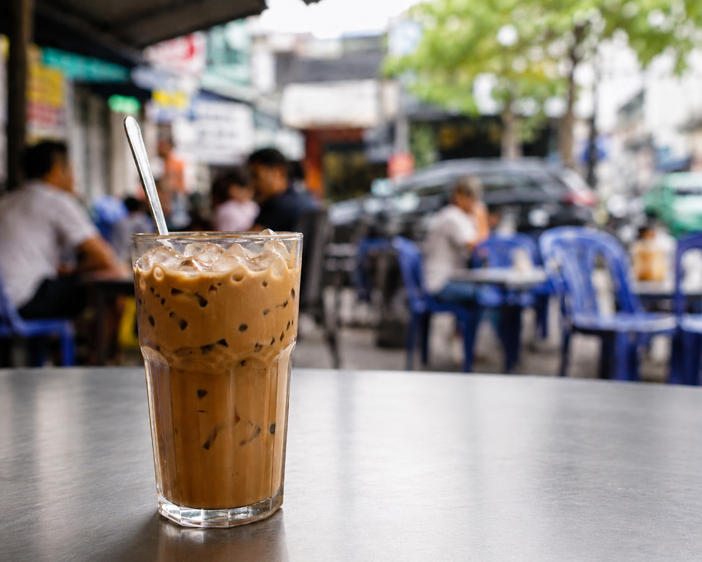 Iced milk coffee